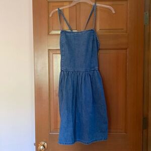 Denim dress by Madewell size 4 with Kris Kross straps. Zipper
